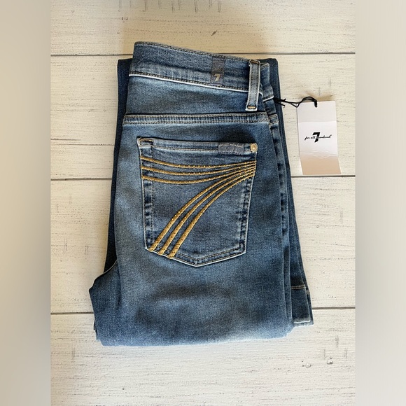 7 For All Mankind Tailorless Dojo Jeans Size 26 7FAMK NWT With Rhinestones - Picture 14 of 14